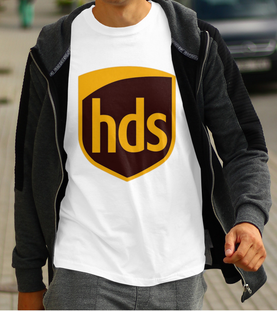 HDS Shield Emblem Brown And Yellow Branding T-Shirt
