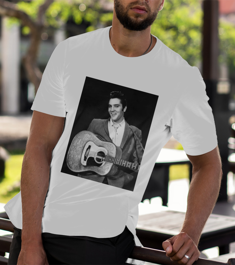 Elvis Presley Rock And Roll Iconic 1956 Style With Guitar T-Shirt