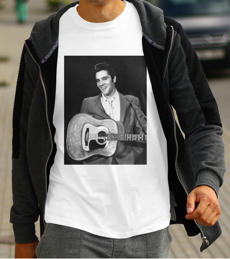 Elvis Presley Rock And Roll Iconic 1956 Style With Guitar T-Shirt