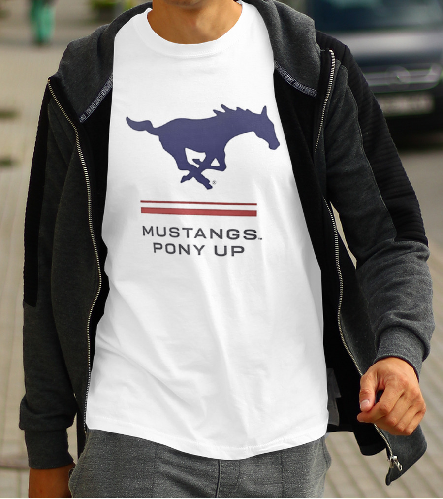 Southern Methodist University Mustangs Pony Up Text And Horse T-Shirt