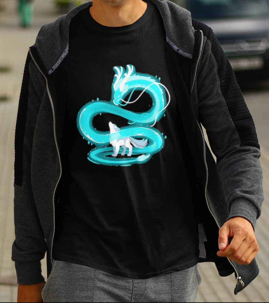 Esprit De La Lune Dragon And Wolf T-Shirt