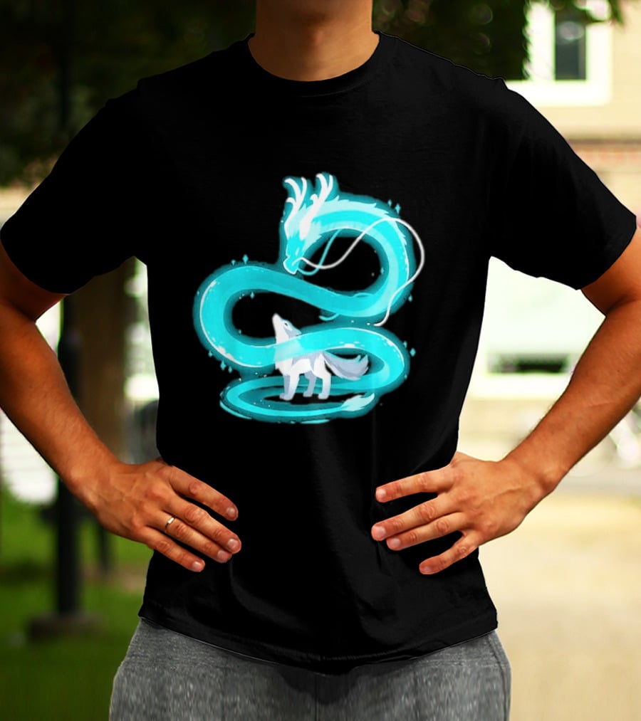 Esprit De La Lune Dragon And Wolf T-Shirt