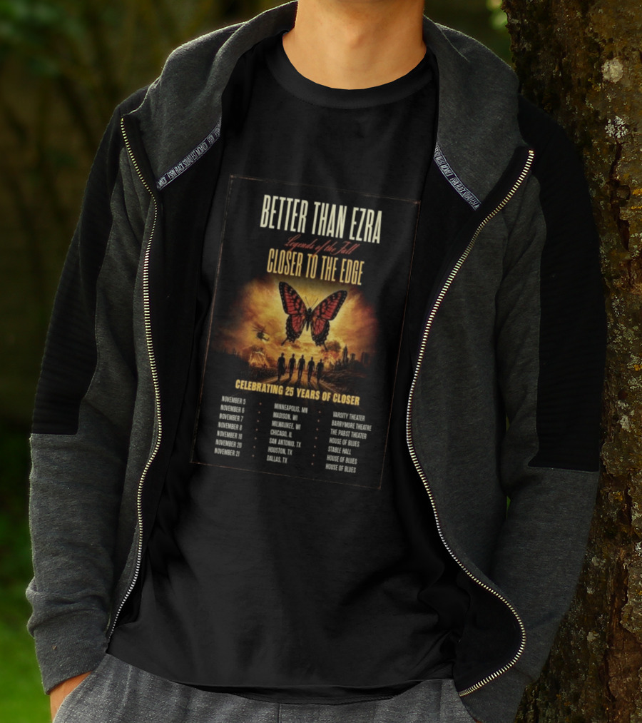 Better Than Ezra Closer To The Edge Tour Madison WI 2026 Celebrating 25 Years Of Closer T-Shirt