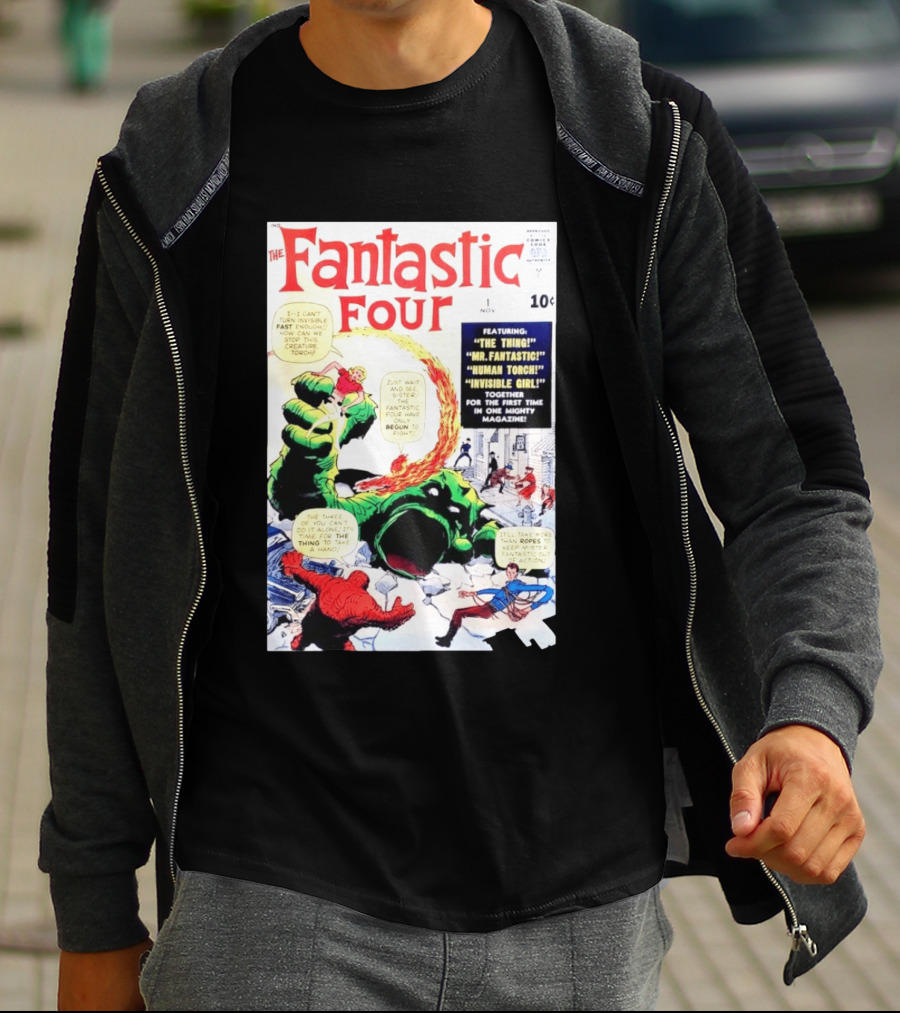 Fantastic Four #1 Nov 1961 Marvel Comics The Thing Mr. Fantastic Human Torch Invisible Girl Classic Cover T-Shirt