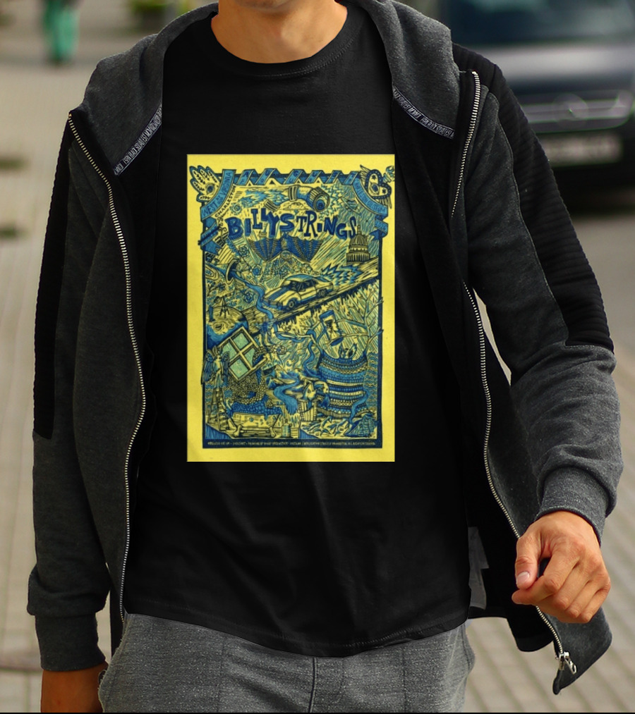 Billy Strings Charleston WV Aug 4 2026 Tour Concert Car Mountains Capitol Building T-Shirt