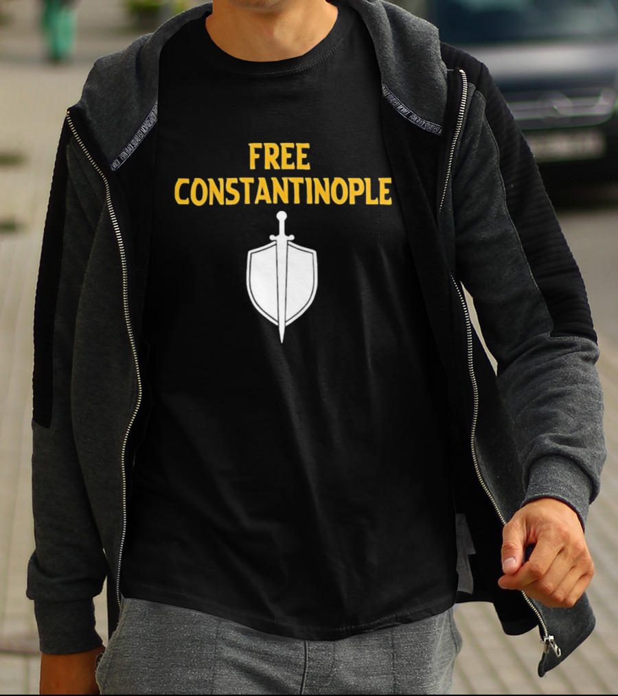 Free Constantinople Byzantine Sword Shield T-Shirt
