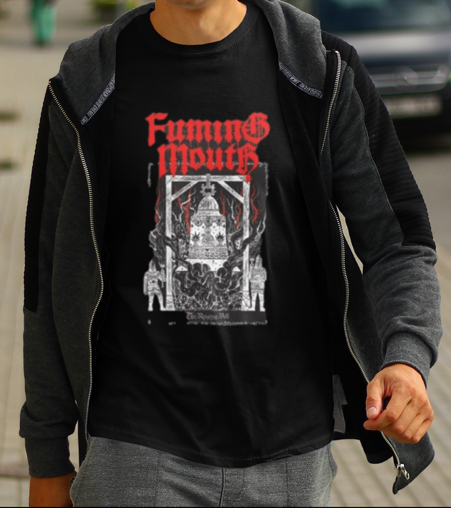 Fuming Mouth Grave Stench Bell Gothic T-Shirt
