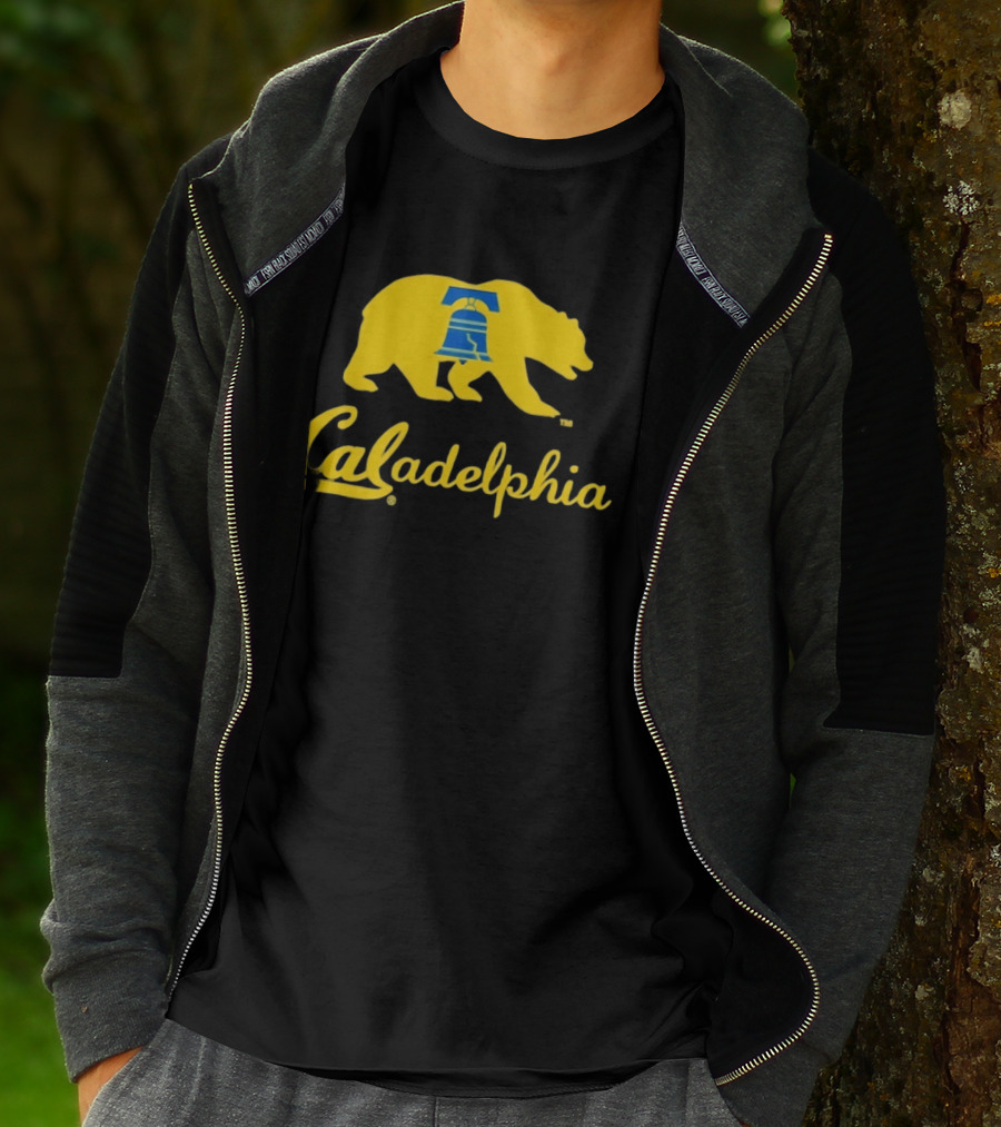 Caladelphia California Bear With Liberty Bell T-Shirt