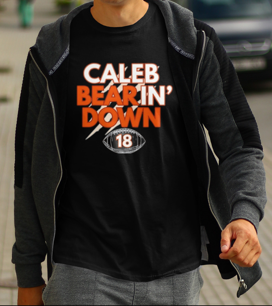 Caleb Bear In Down 18 Football Scratch Marks T-Shirt