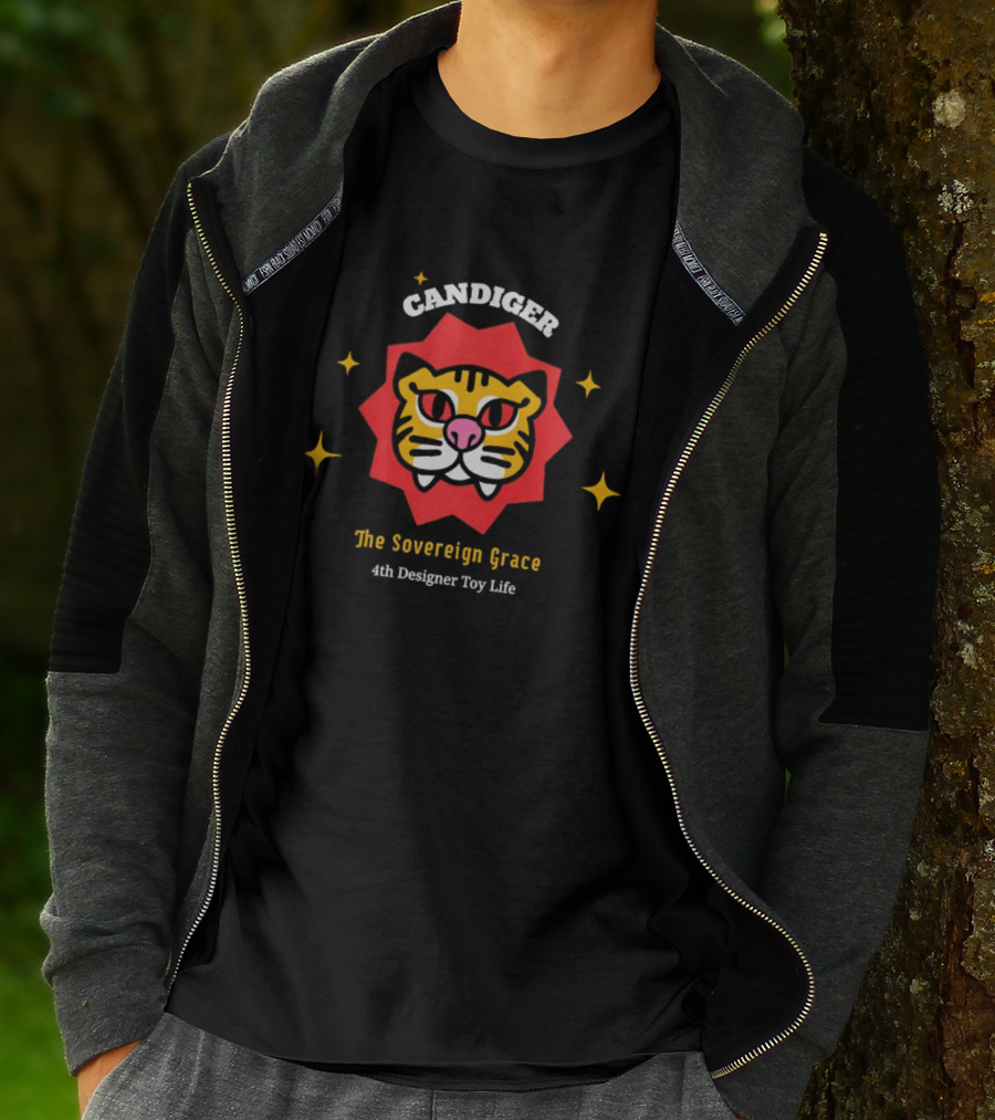 Candiger Sovereign Grace 4th Designer Toy Life Tiger Face T-Shirt