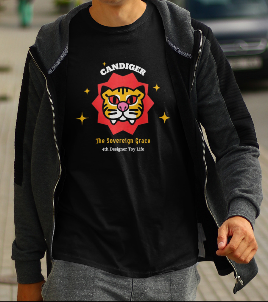 Candiger Sovereign Grace 4th Designer Toy Life Tiger Face T-Shirt