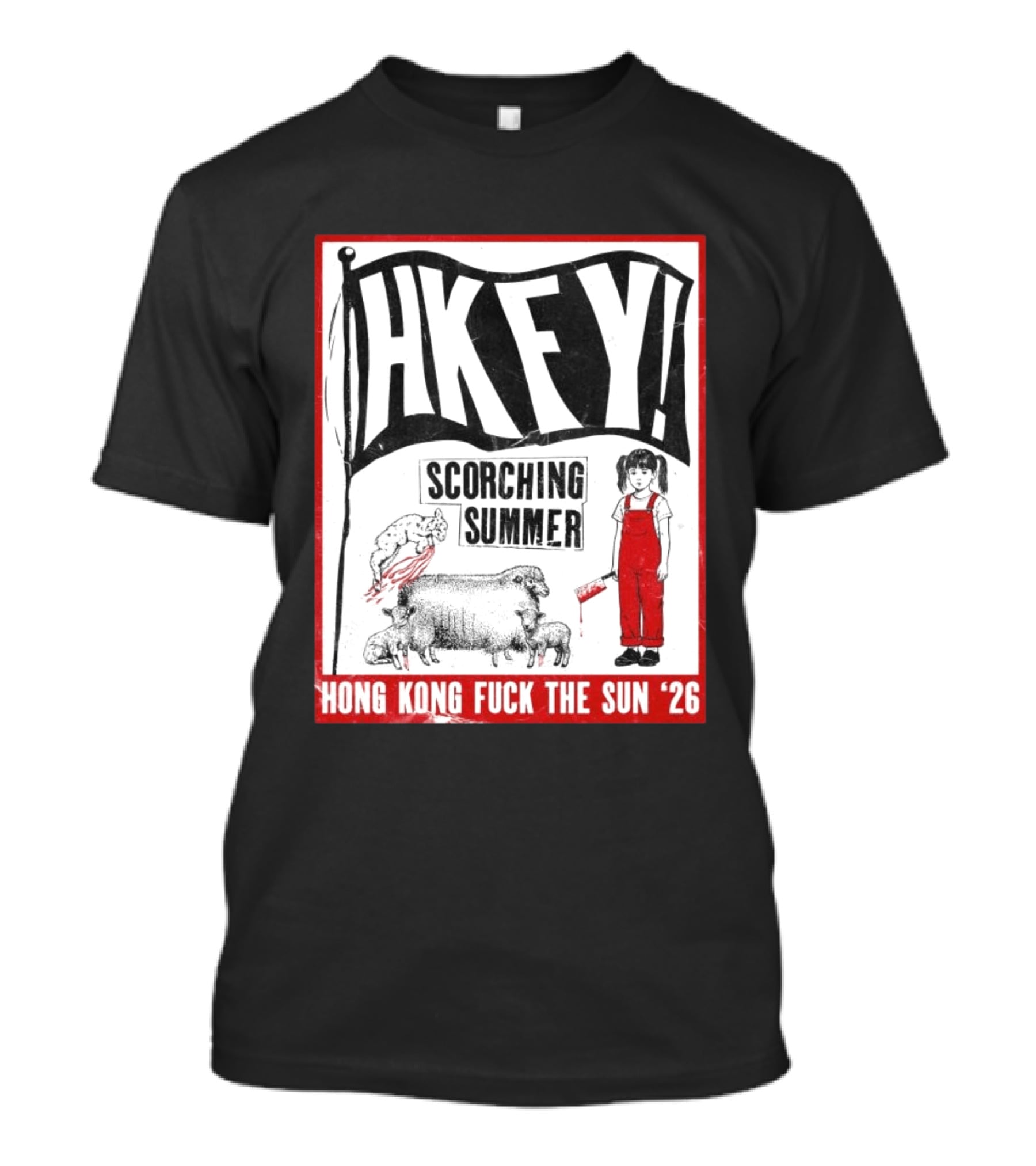 HKFY Scorching Summer Hong Kong Fuck The Sun 26 With Girl In Red Overalls And Sheep T-Shirt