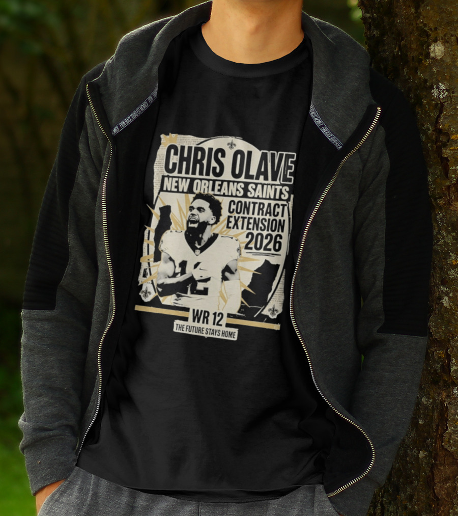 Chris Olave New Orleans Saints Contract Extension 2026 WR 12 The Future Stays Home T-Shirt