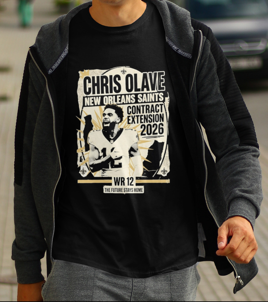 Chris Olave New Orleans Saints Contract Extension 2026 WR 12 The Future Stays Home T-Shirt