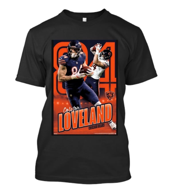 Colston Loveland 84 Chicago Bears Football Action T-Shirt