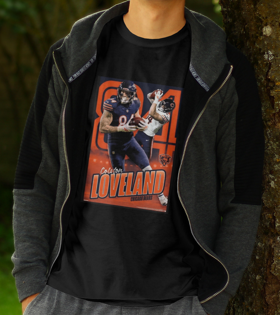Colston Loveland 84 Chicago Bears Football Action T-Shirt