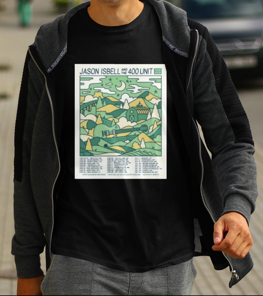 Jason Isbell And The 400 Unit Tour 2026 January 23 24 Seattle Wa Jan 26 Sacramento Ca Nostalgic 2026 Countryside Landscape T-Shirt
