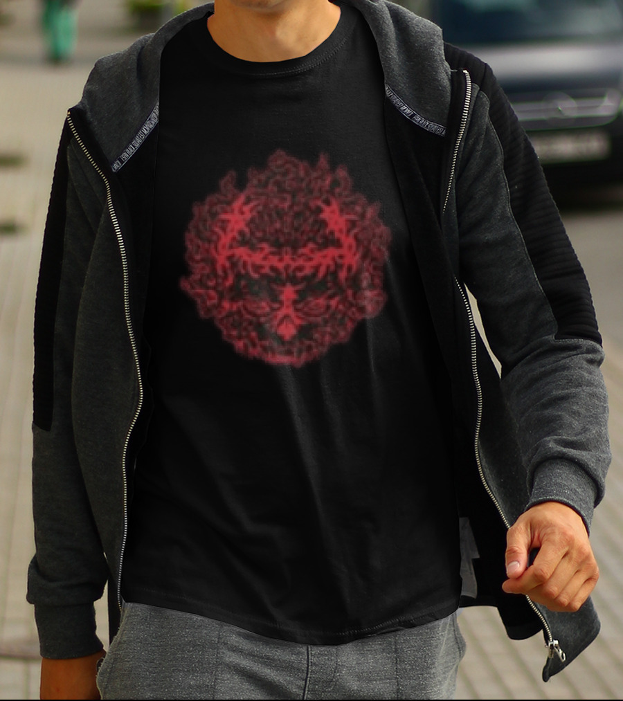 Daze Store Bloodshed Skull Red Floral Skull T-Shirt