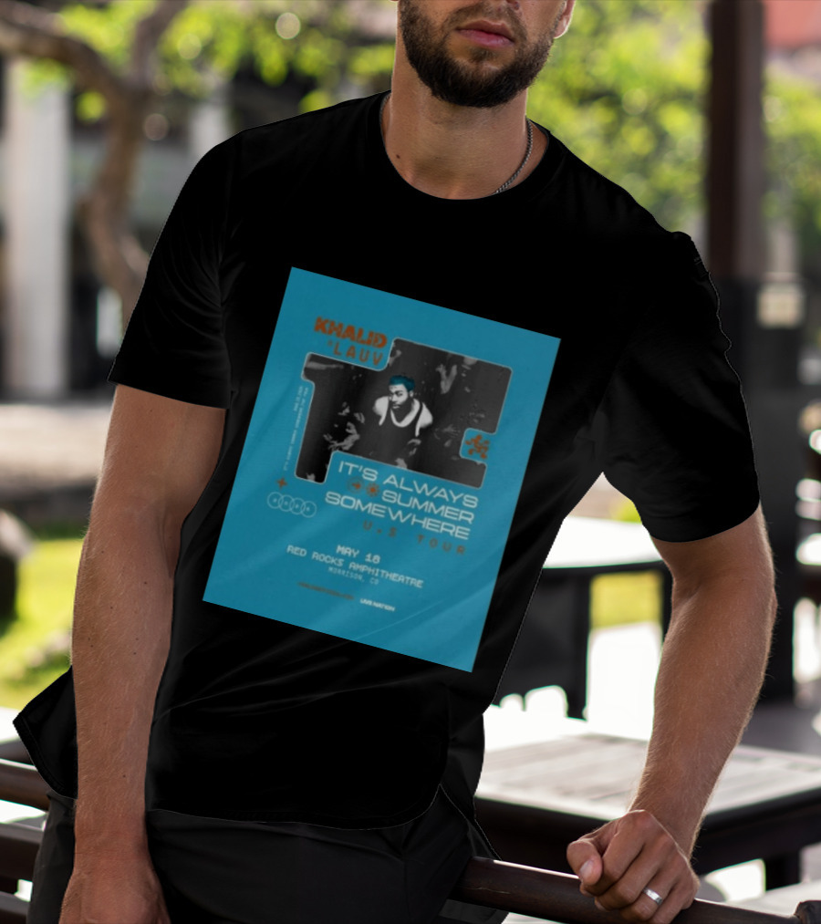 Khalid Lauv It's Always Summer Somewhere US Tour 2026 May 18 Red Rocks Amphitheatre Morrison CO Live Nation T-Shirt