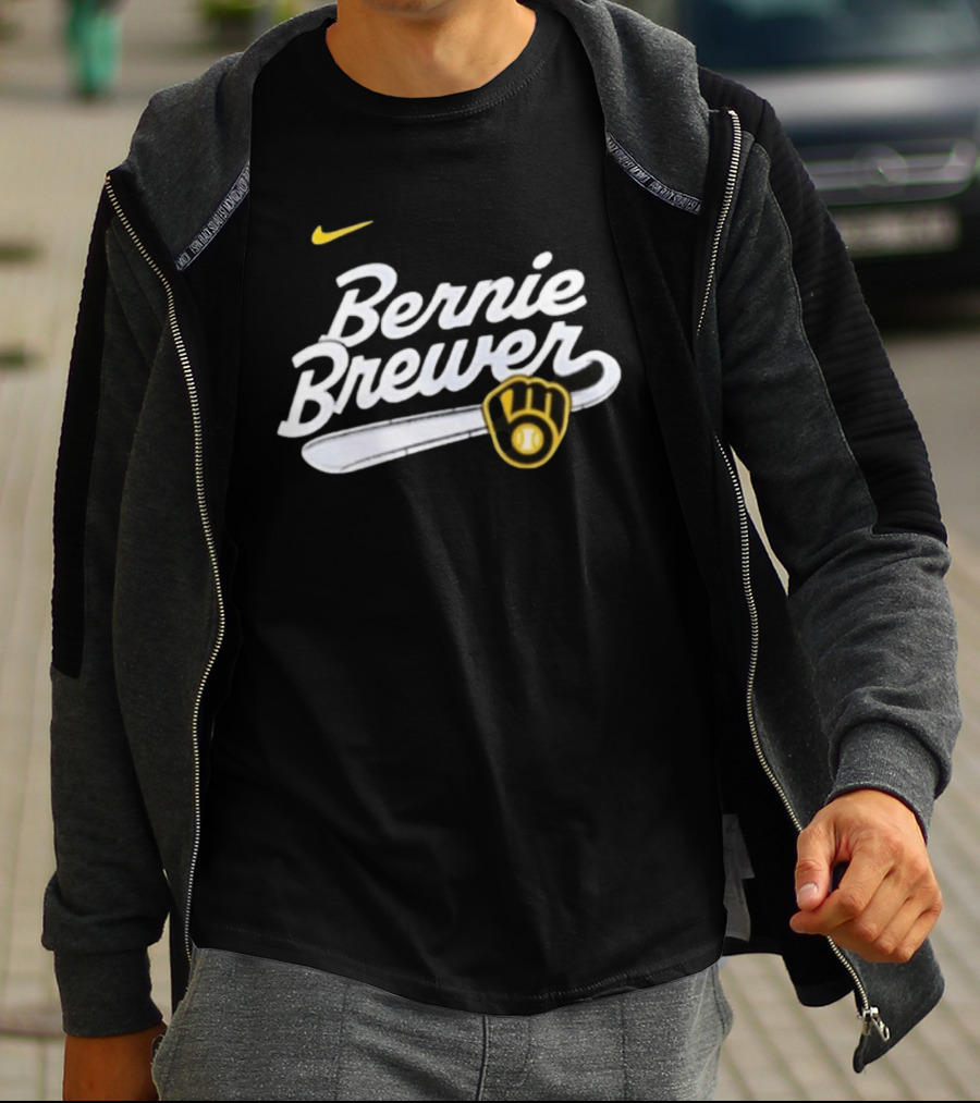Bernie Brewer Milwaukee Brewers Iconic Bat And Ball Nike T-Shirt