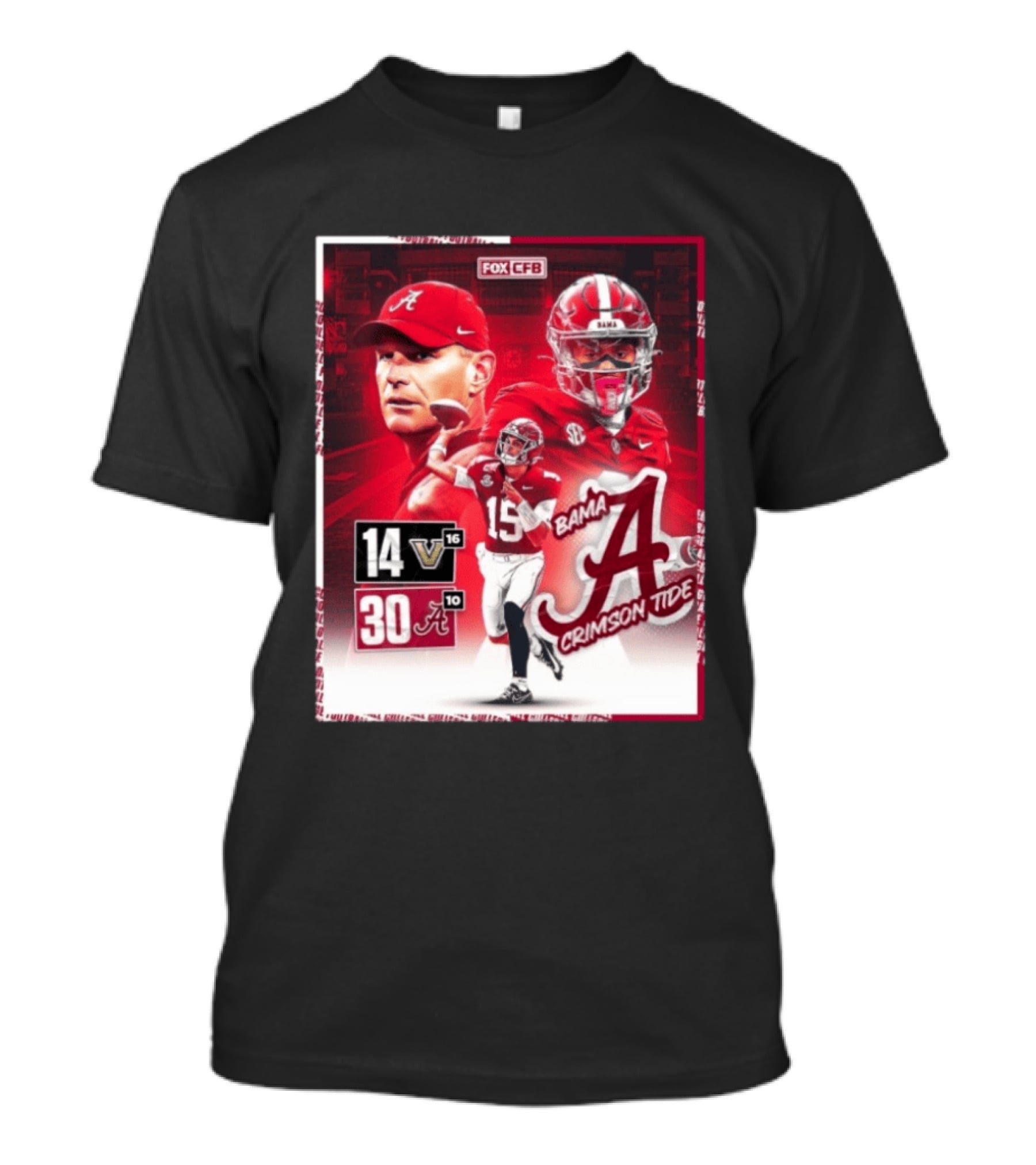 Crimson Tide Triumph Over Vanderbilt 30 14 Featuring Head Coach Kalen DeBoer And Jalen Milroe T-Shirt