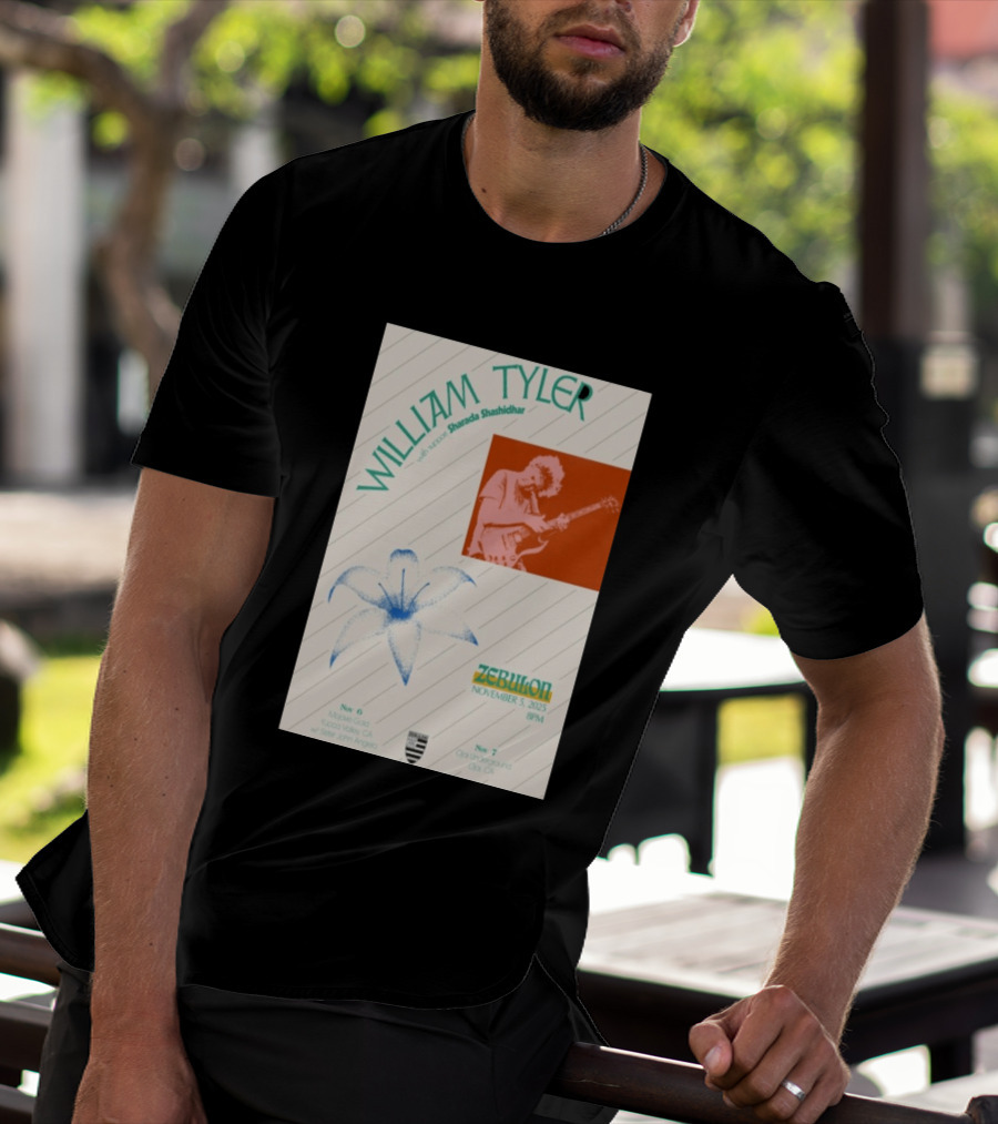 William Tyler Shazhad Shashidhar Zebulon California Concert November 5 6 7 2025 Mohave Gold Ojai Underground T-Shirt
