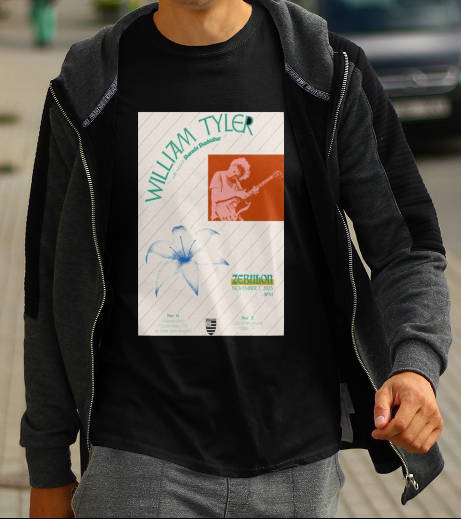 William Tyler Shazhad Shashidhar Zebulon California Concert November 5 6 7 2025 Mohave Gold Ojai Underground T-Shirt