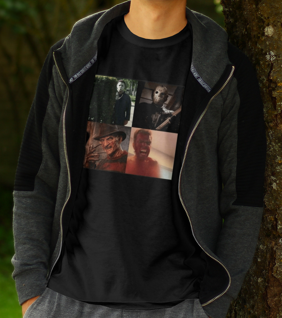 Perez Hilton Icons Horror Movie Legends Freddy Jason Michael Myers T-Shirt