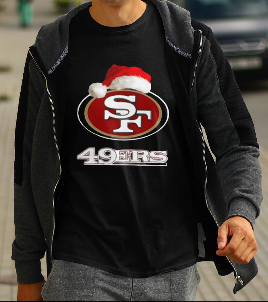 San Francisco 49ers 2025 Santa Hat Christmas Football 49ers T-Shirt