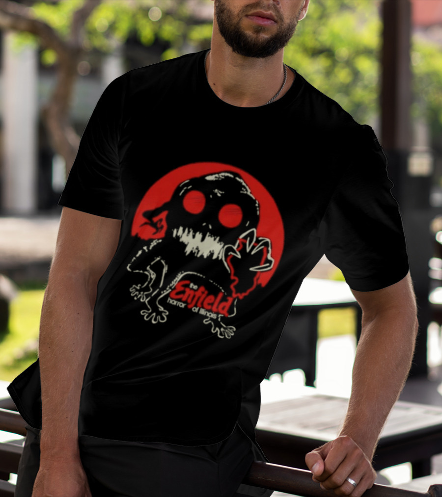 Enfield Horror Cryptid Creature Illustration With Red Circle T-Shirt
