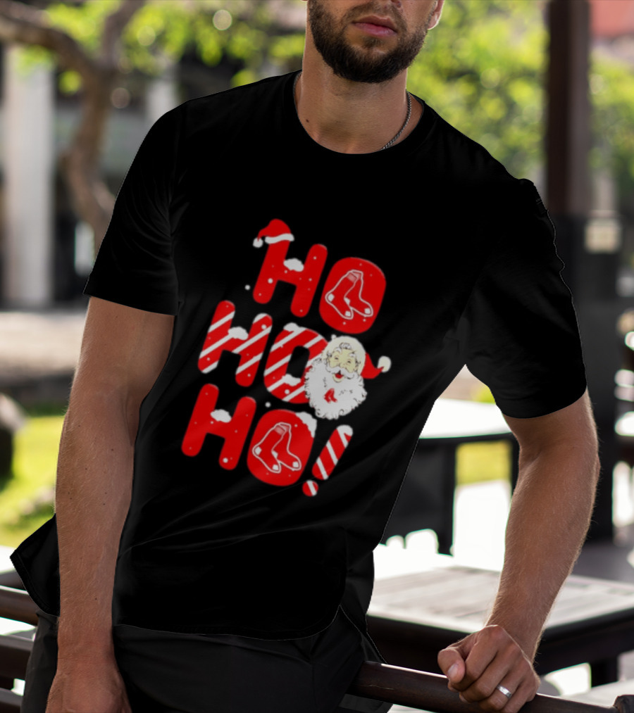 Boston Red Sox Santa Claus Ho Ho Ho Merry Christmas T-Shirt