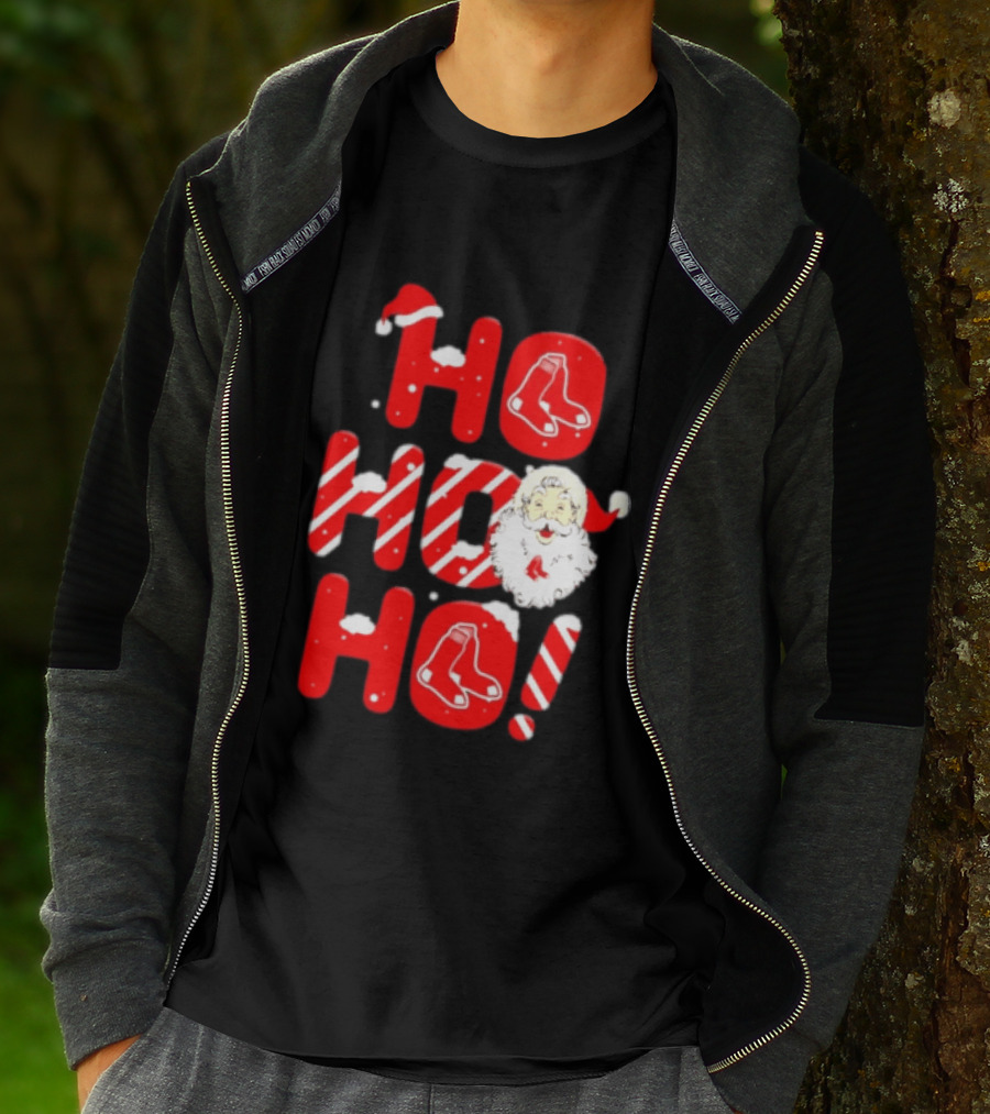 Boston Red Sox Santa Claus Ho Ho Ho Merry Christmas T-Shirt