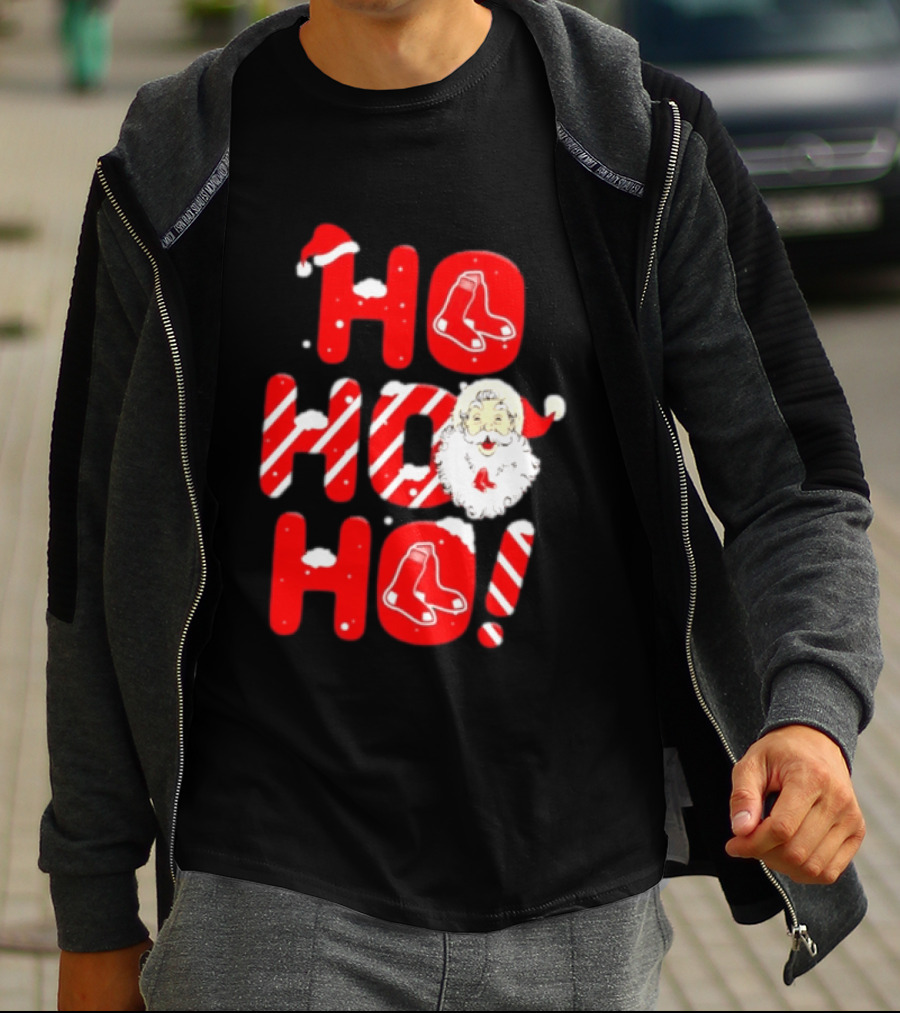 Boston Red Sox Santa Claus Ho Ho Ho Merry Christmas T-Shirt