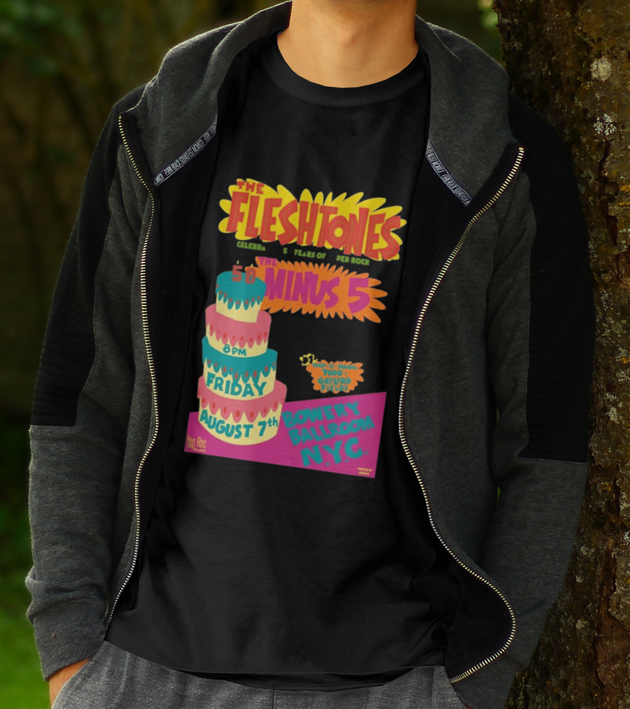 The Fleshtones And The Minus 5 Bowery Ballroom NYC August 7 Todd Gayford Fellers 2026 T-Shirt