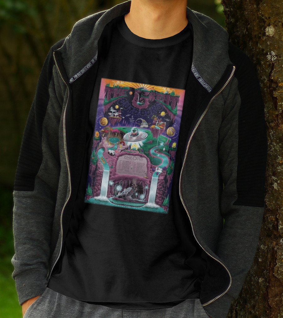 The Great Outdoors Fall Tour 2026 Cosmic Adventure Spaceships Waterfalls Planets T-Shirt