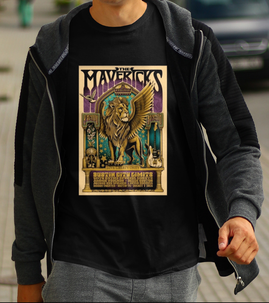 The Mavericks Austin City Limits Tour August 7 2026 Moody Theater Texas Music Concert T-Shirt