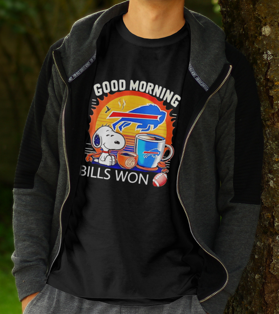 Good Morning Snoopy Buffalo Bills Won Coffee T-Shirt