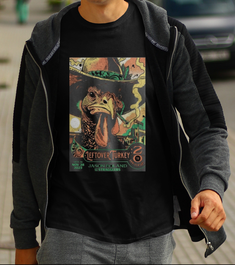 Jason Boland Stragglers 20th Anniversary Leftover Turkey Nov 28 2023 Tulsa T-Shirt