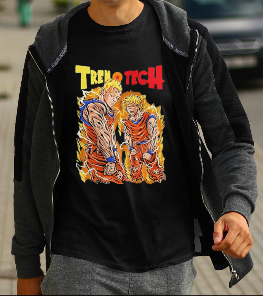 Tren Tech Dragon Ball Z Super Saiyan Goku Transformation Energy Burst T-Shirt