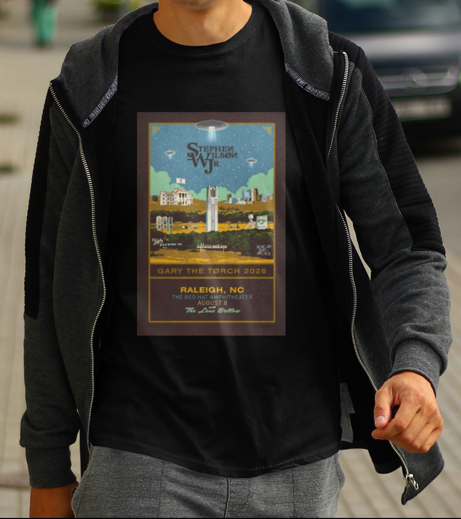 Stephen Wilson JR. Gary The Torch 2026 Raleigh NC Red Hat Amphitheater August 8 The Love Below T-Shirt