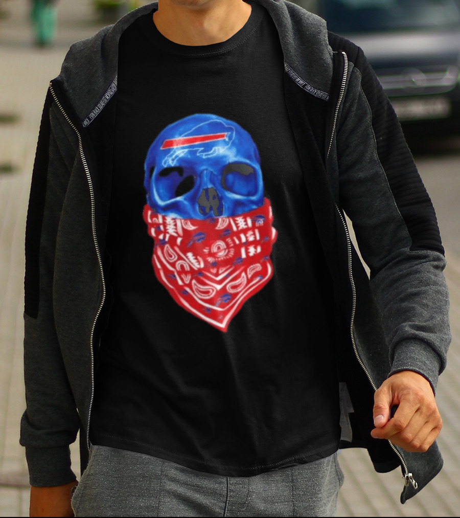 Outlaw Skull Gang Buffalo Bills Bandana Face Covering Trend T-Shirt