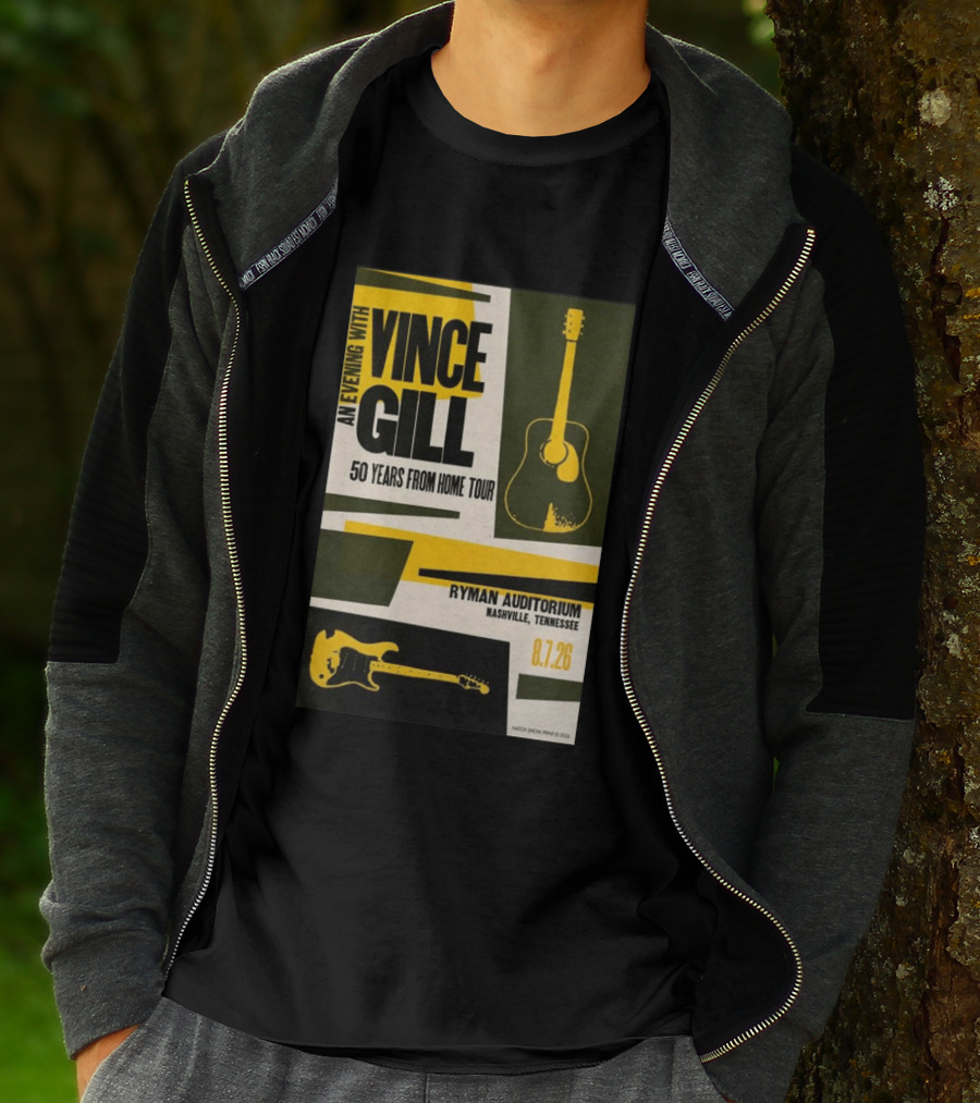 An Evening With Vince Gill 50 Years From Home Tour Ryman Auditorium Nashville August 7 2026 T-Shirt