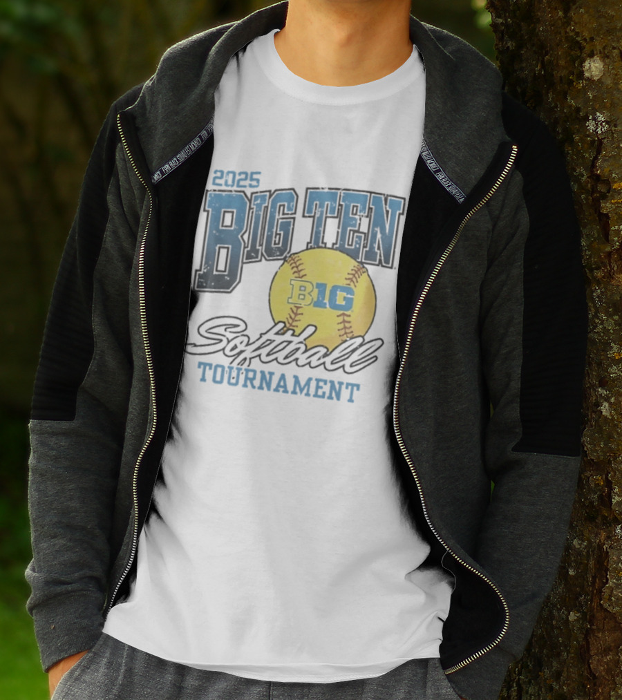 2025 Big Ten Softball Tournament B1G Yellow Softball T-Shirt