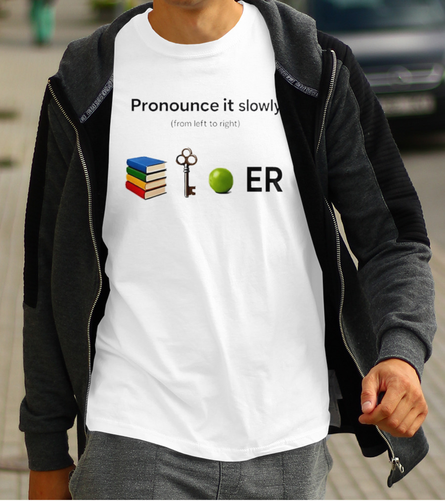 Pronounce It Slowly Books Key Lime ER Puzzle T-Shirt