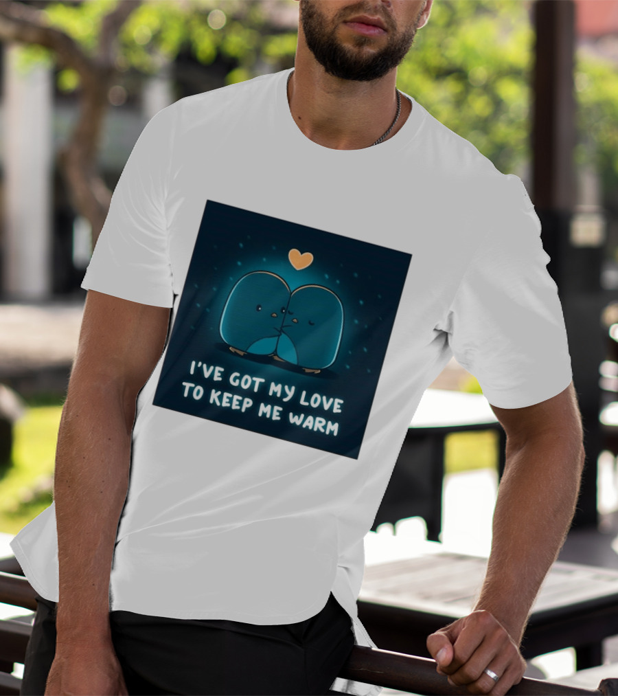 I've Got My Love To Keep Me Warm Heartwarming Penguin Cuddle T-Shirt