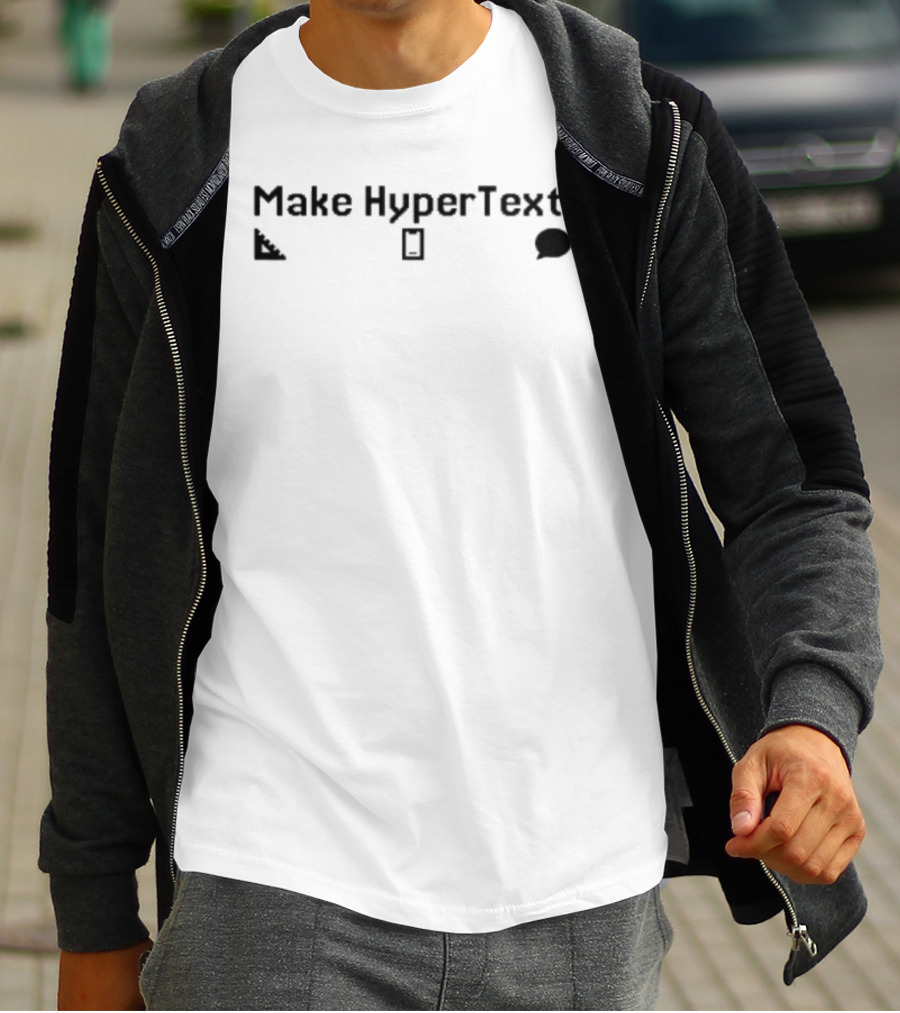 Make HyperText Icons Speech Bubble Rectangle Ruler T-Shirt