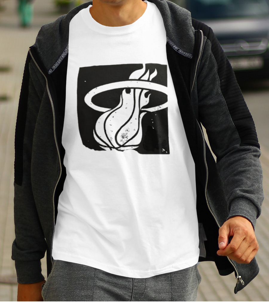 Miami Heat Basketball NBA Iconic Flaming Ball T-Shirt