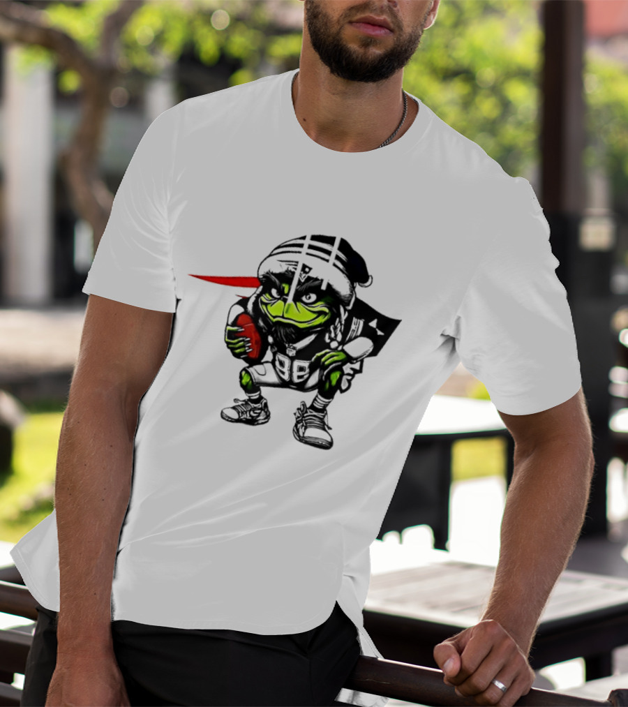 New England Patriots Grinch Christmas Football Collaboration T-Shirt