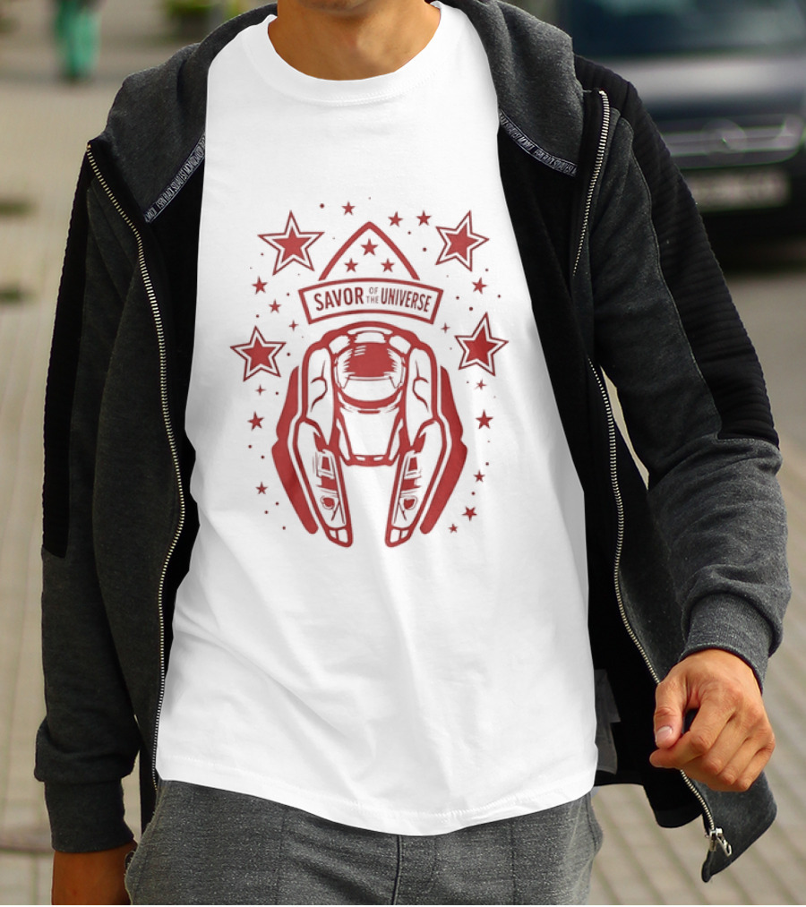 Savor Space Helmet Astronaut Starry Universe Adventure T-Shirt