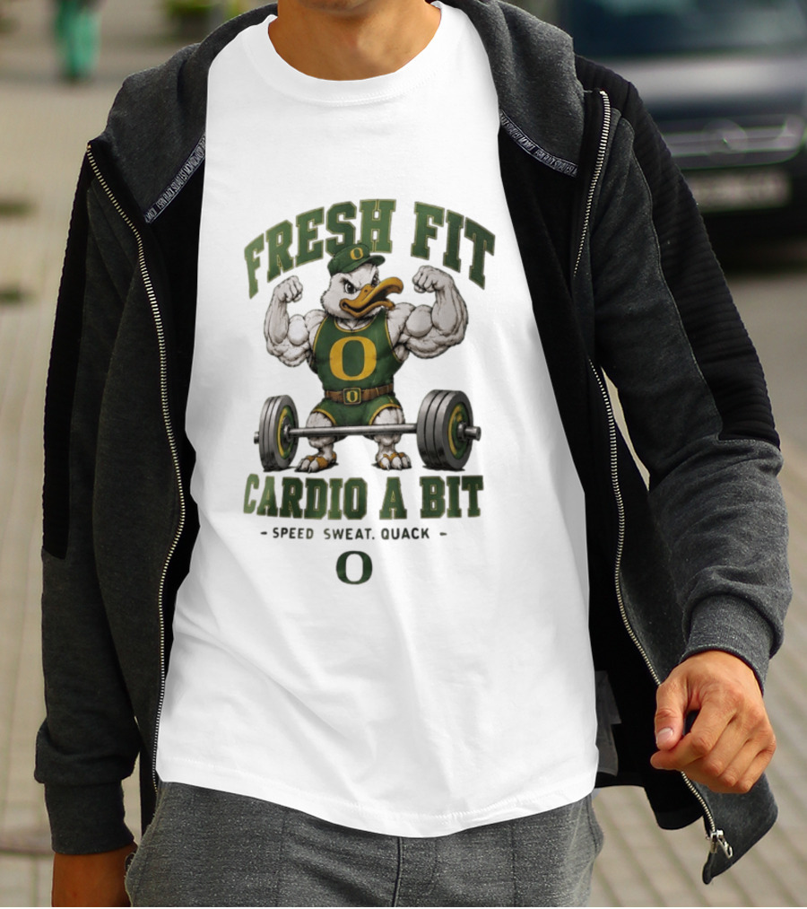 Oregon Ducks Fresh Fit Muscle Mascot Cardio Speed Sweat Quack T-Shirt